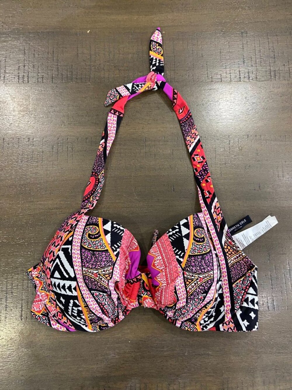 KENNETH COLE BIKINI TOP 34D colorful